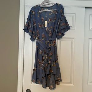 NWT Max Studio Floral Wrap Dress Size Large